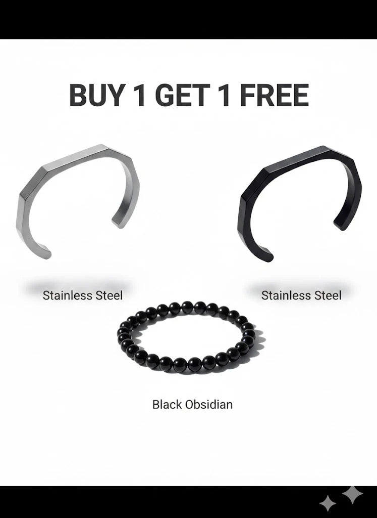 HAXA SILVER + BLACK + fibar bracelet