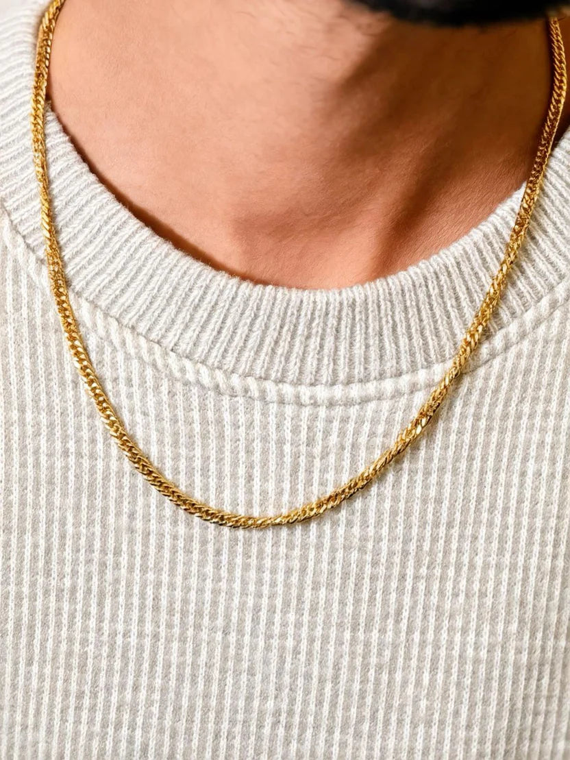 Timeless 18K Gold-Plated Braided Wheat Chain