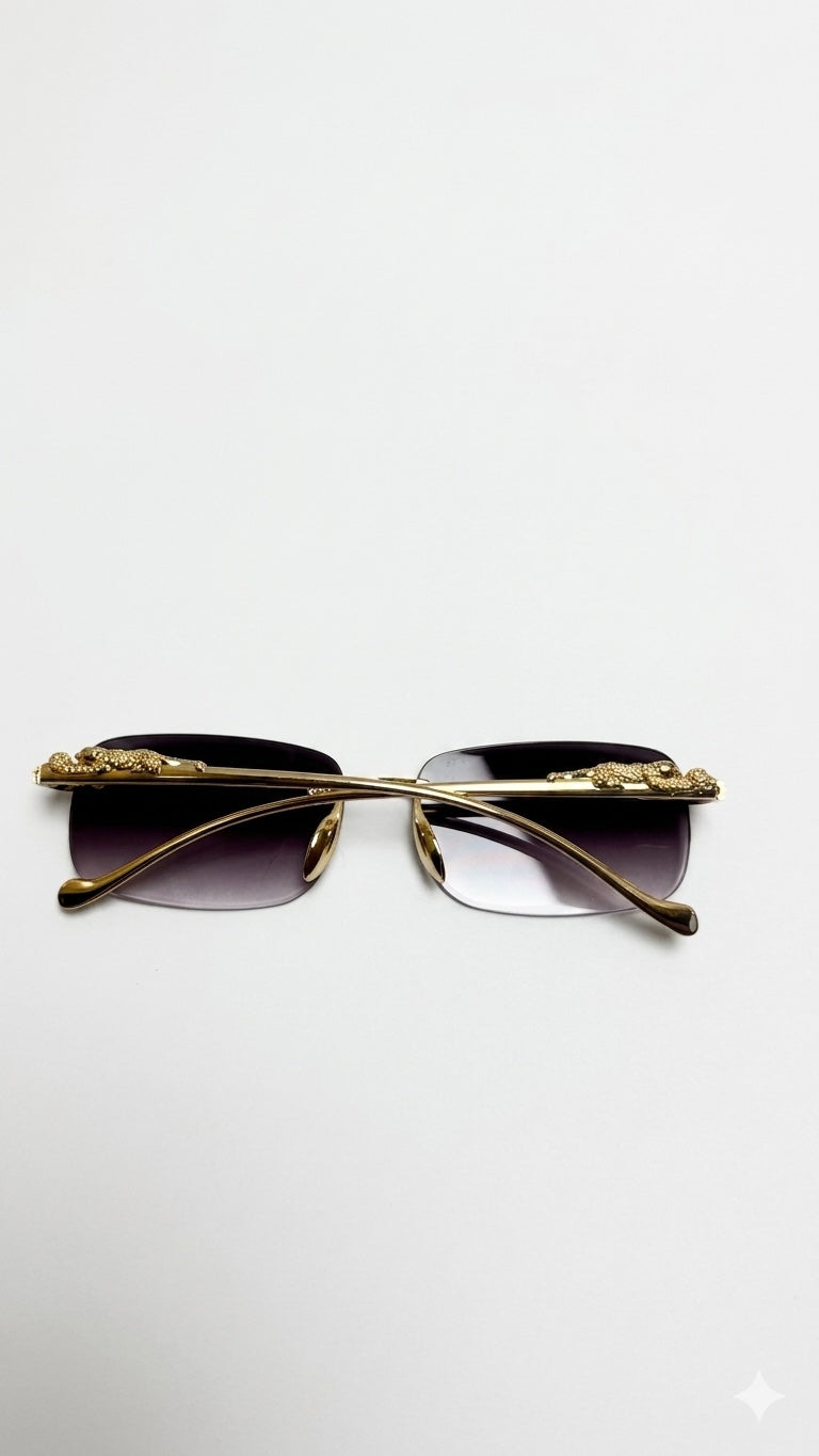 Luxury Retro Gradient Leopard Head Fashion Glasses for Men